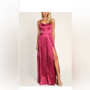 Lulus Pink satin Jumpsuit